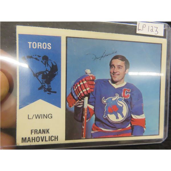1974-75 OPC Frank Mahovlitch Toronto Toros  W.H.A 
