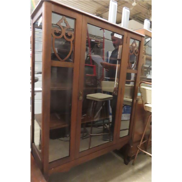 Antique China Cabinet with Side Glass 59"x39"x18"