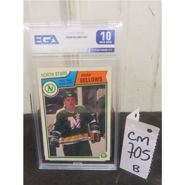 Graded Autographed Brian Bellows Minnesota