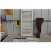Image 1 : Painted Shutter 36x15" Yard Sign Carved Leg 23" High 