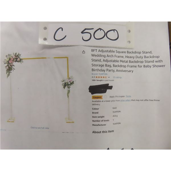 8 Ft Adjustable Square Backdrop Stand