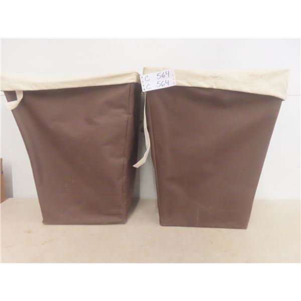 2 Used Cloth Laundry Hampers 