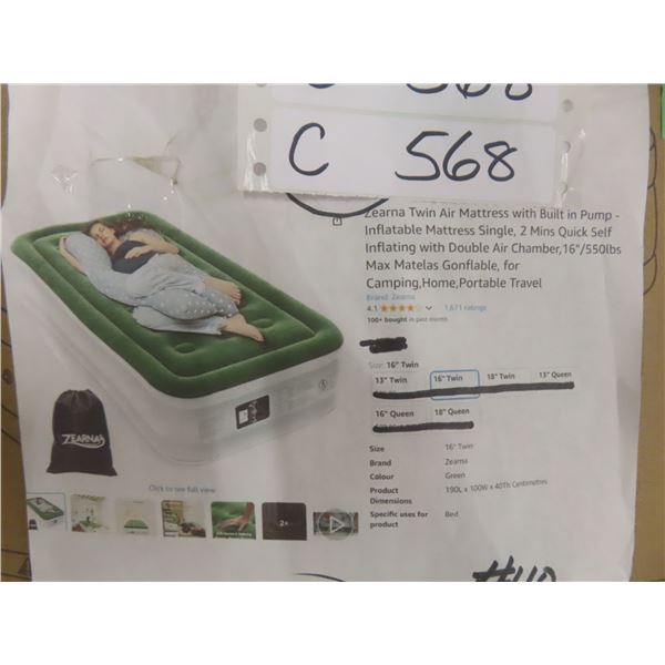 Zerna Twin Air Mattress with Built in Pump