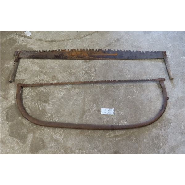 Vintage Two Man Saw + Bow Saw