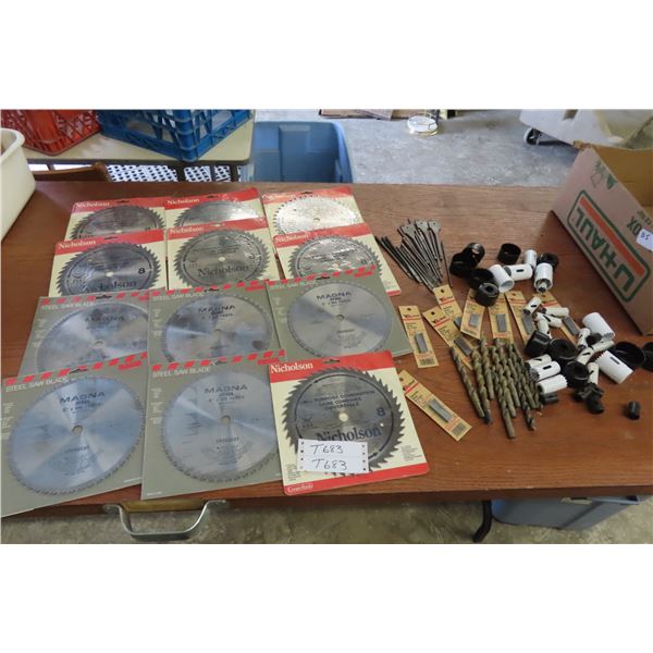 New Saw Blades 8" Hole Saw Wood Bit Cutter + Drill Bits 