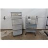 Image 1 : Metal 3 Shelf Cart + 5 Drawer Plastic Rolling Cart
