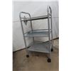 Image 2 : Metal 3 Shelf Cart + 5 Drawer Plastic Rolling Cart