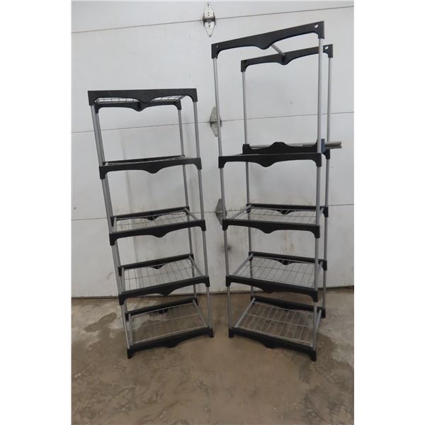 2 Upright Shelving Units 61x16x19 +55x16x19