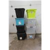 Image 1 : 8 Plastic Totes with Lids