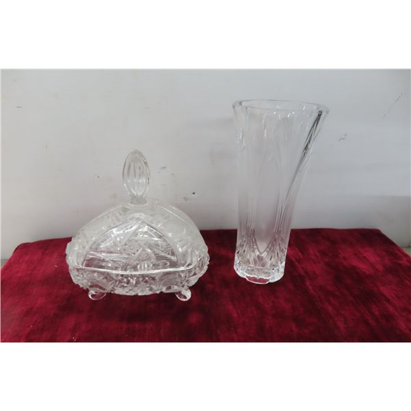 4 Piece of Crystal Serving Dish 13" Diameter
