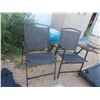 Image 2 : Patio Table 32"x32"x30" with Umbrella + Foldin Chairs 