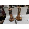 Image 1 : 2 Wood Carved Table Lamps