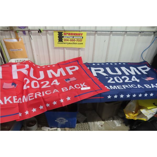 (2) New Trump Flags 3ftx5ft