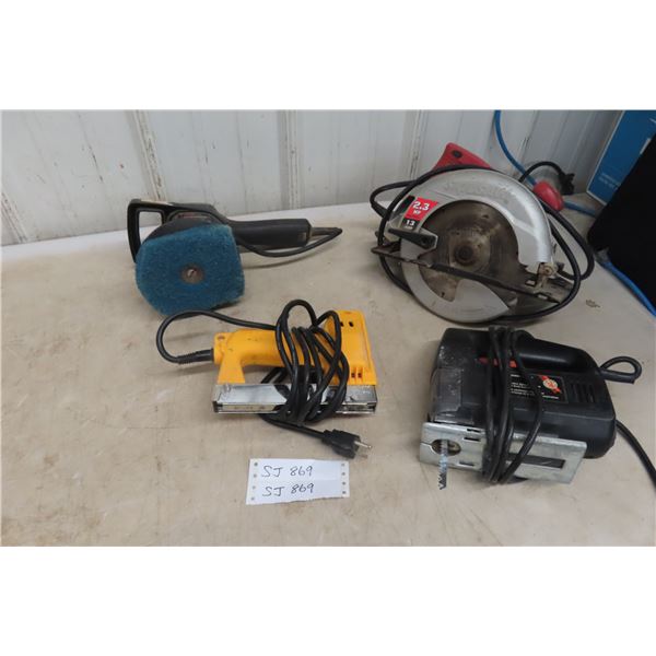 4 Power Tools: SkilSaw, JigSaw, Sander, Stapler