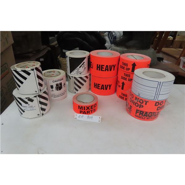 Tape Rolls, Shipping Rolls, Graphic Caution Labels +
