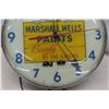 Image 9 : Vintage Marshell Wells Paints Electric Clock 15" Diameter, Crack On Face 