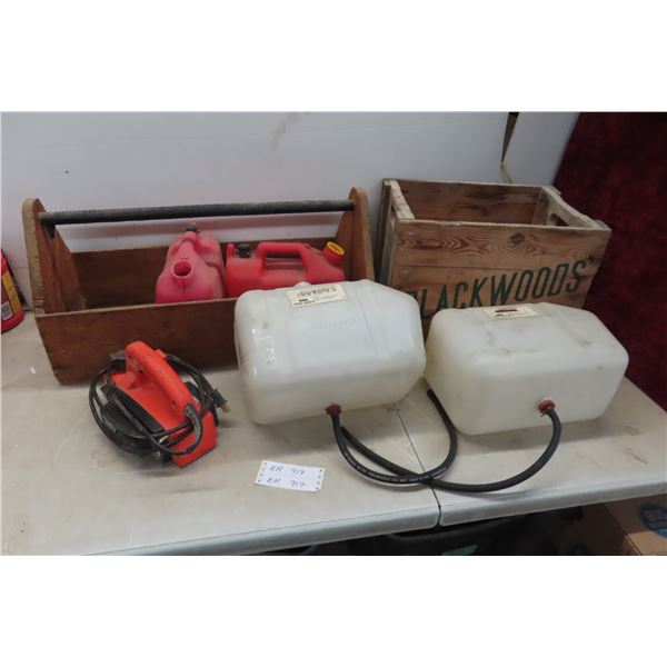 Carpenters Tool Box, Plastic Gas Containers, 
