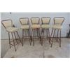Image 1 : 5 Vintage Swivel Stools, 1 Chair Needs Upholstered