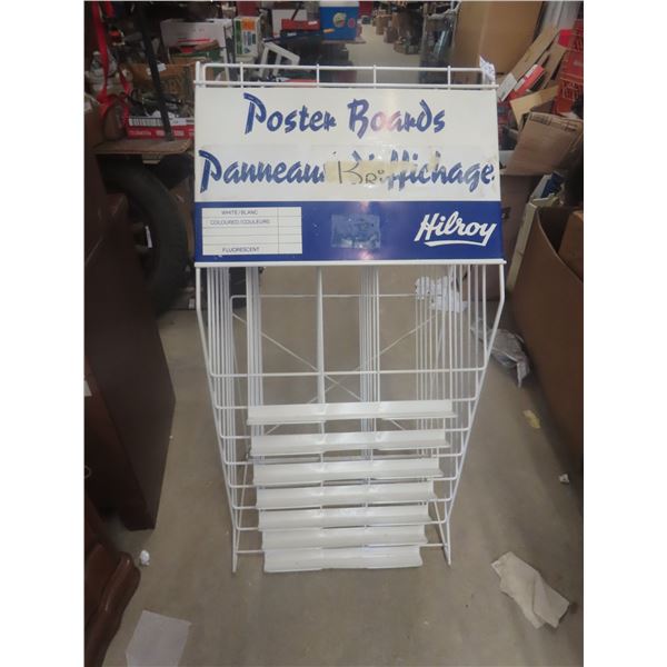 Store Metal Rack Featuring Hilroy Poster Board 45x22x12"