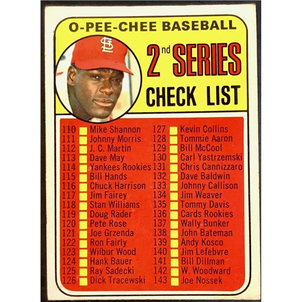 1969 O-PEE-CHEE BOB GIBSON (HOF) - ERROR CARD