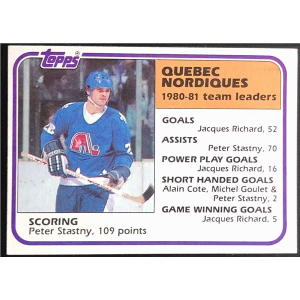 1981-82 TOPPS PETER STASTNY (HOF)