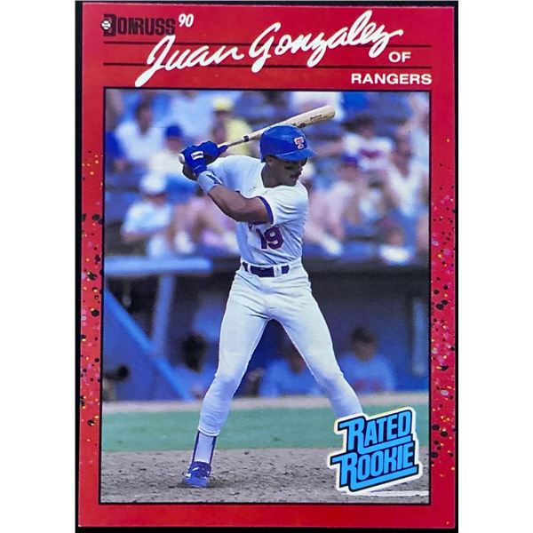 1990 DONRUSS JUAN GONZALEZ ROOKIE CARD