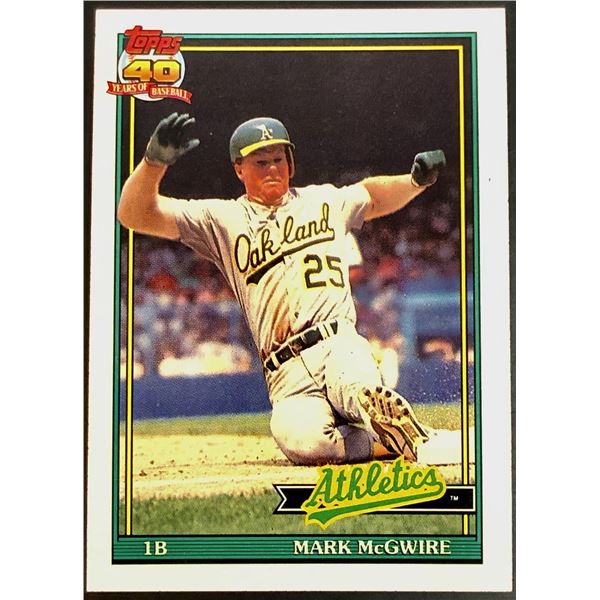 1991 TOPPS MARK McGWIRE