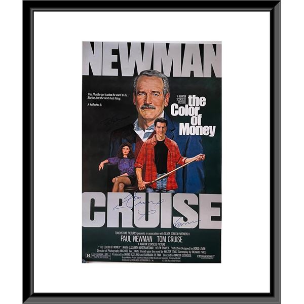 The Color of Money cast signed movie poster