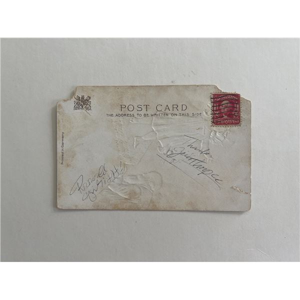 Olympian and NFL Star Jim Thorpe signed post card