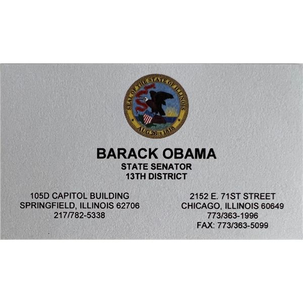 Barack Obama State Senator business card