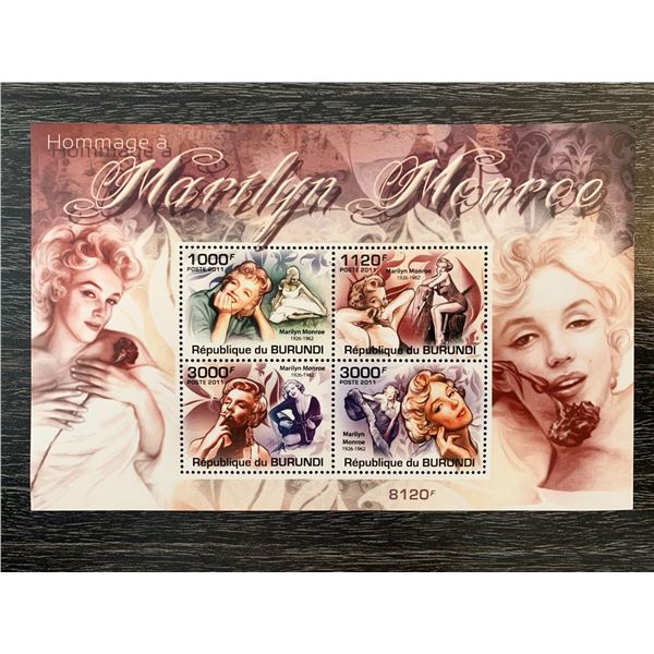 Marilyn Monroe Burundi Scott stamp sheet