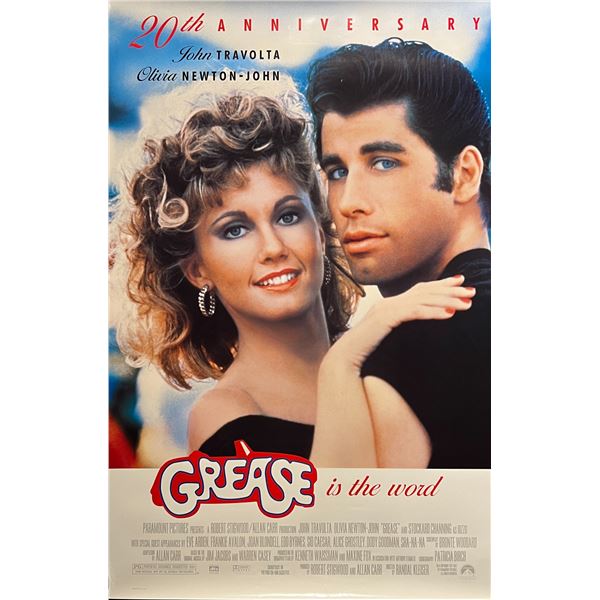 Grease 20th Anniversary Re-Release of Original Movie Poster