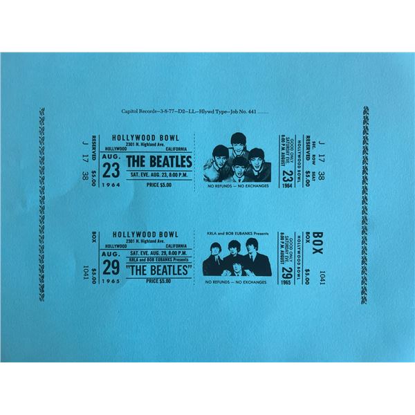Beatles reproduction concert ticket album prop