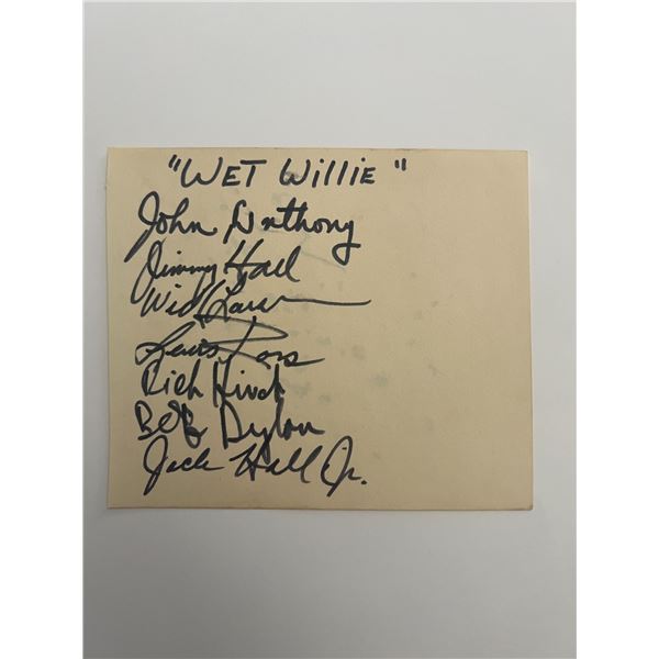 Wet Willie band signature sheet