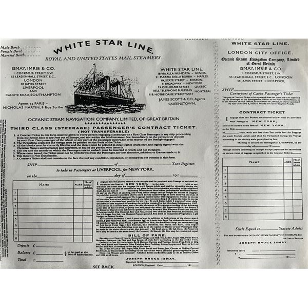 Titanic Rose DeWitt Bukater replica letter and boarding pass prop