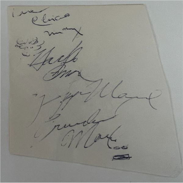 Marx Brothers signed slip