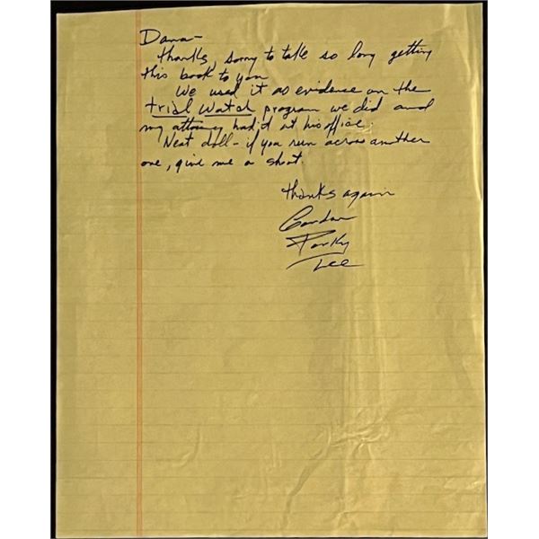 Our Gangs Porky Lee Signed Letter.