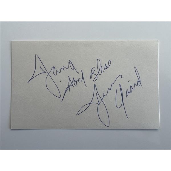 Dennis Quaid signed note