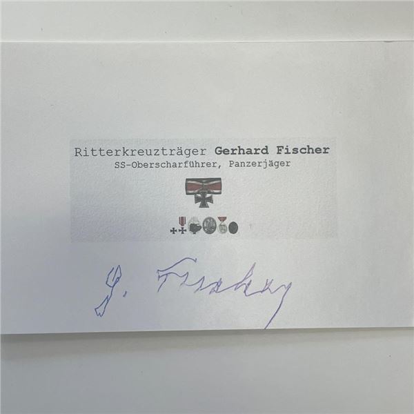WWII Gerhard Fischer signed card