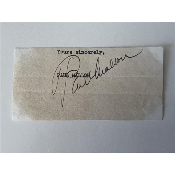 Columnist Paul Mallon original signature