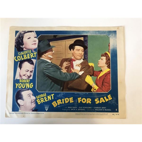 Bride for Sale original 1949 vintage lobby card