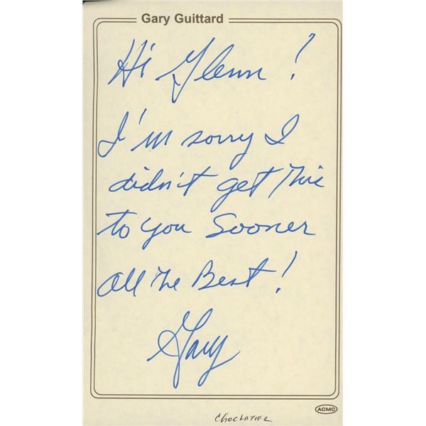 Gary Guittard signed note