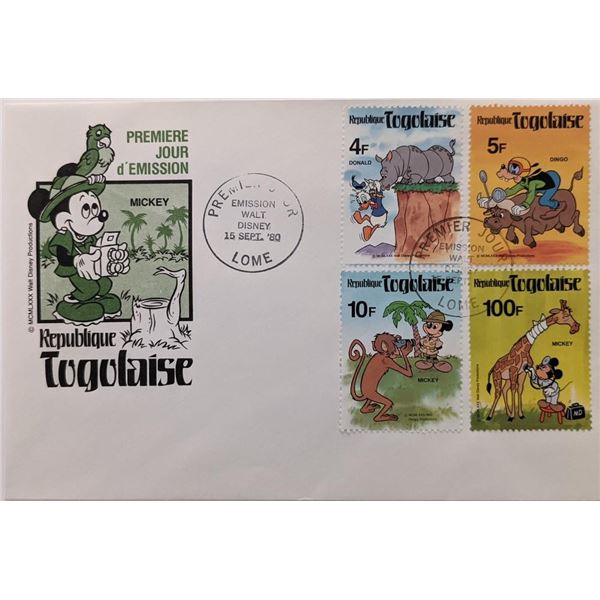 1980 Togo Disney Characters First Day Cover