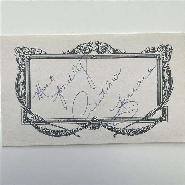 Cristina Ferrare original signature