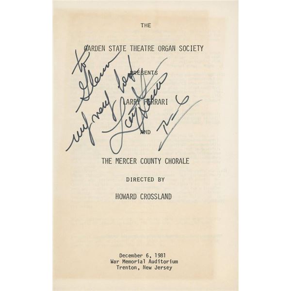 Musician Larry Ferrari signed program
