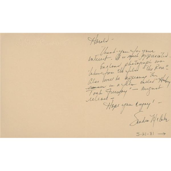 The Rose Sandra McCabe  signed letter