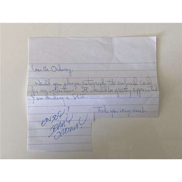 Jerry Ordway signed note