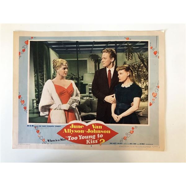 Too Young to Kiss original 1951 vintage lobby card