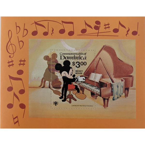 Dominica Mickey Mouse Souvenir Stamp Sheet