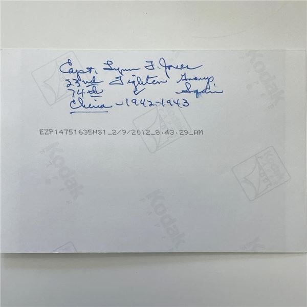 WWII USAF Lynn F. Jones signed photo